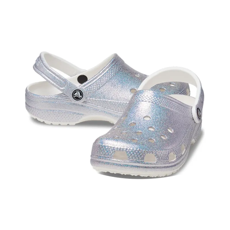 Crocs Classic Casual Unisex Metallic Silver Pink Sandals-3