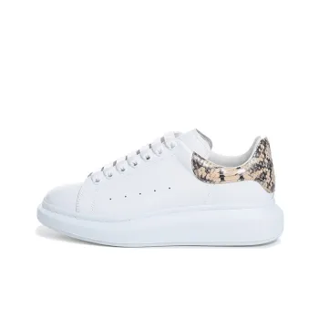 Alexander McQueen Oversized Sneaker Snakeskin Low Top Skateboard Shoes Men's White