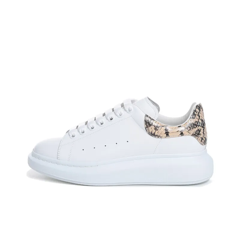 Alexander McQueen Oversized Sneaker Snakeskin Low-Top Skateboard Shoes Men's White-0