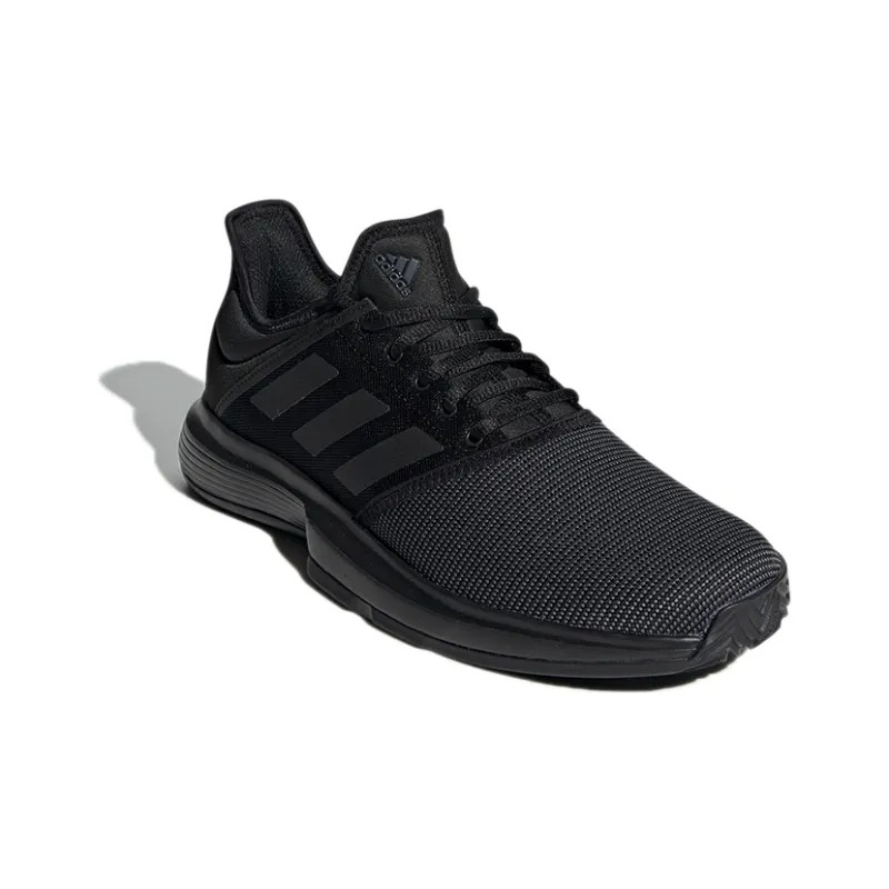 Adidas GameCourt Anti-Slip Wear-Resistant Low-Top Tennis Shoes Men's Graphite Black-2