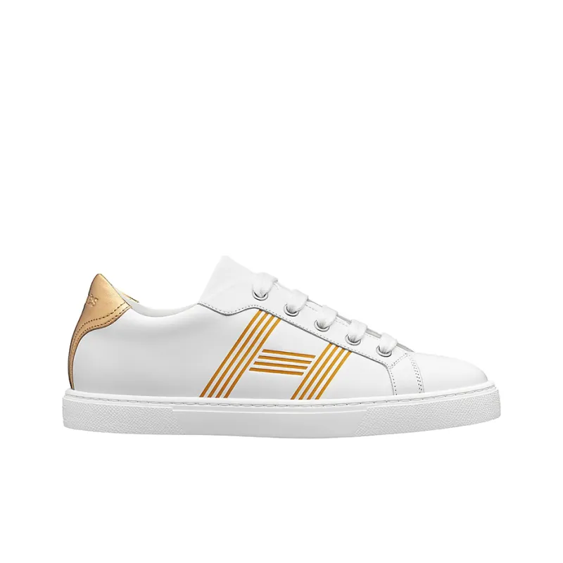 HERMES Avantage Skateboard Shoes Women's Low Top White Gold-1