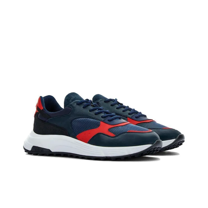 HOGAN Hyperlight Cushioning Anti-Slip And Wear-Resistant Low-Top Casual Shoes Men's Red Blue-3