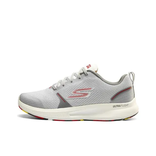 Skechers Go Run Pulse Cushioning Anti-Slip And Wear-Resistant Low-Top Casual Running Shoes Men's White Red