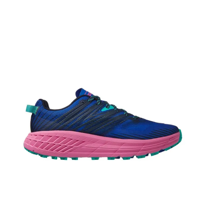 HOKA ONE ONE Speedgoat 4 Anti Slip And Wear Resistant Breathable Low Top Running Shoes Women's Blue Purple Color Block-1