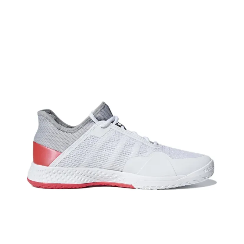 Adidas Adizero Club Slip-Resistant Low-Top Tennis Shoes Men's White Gray Red-1