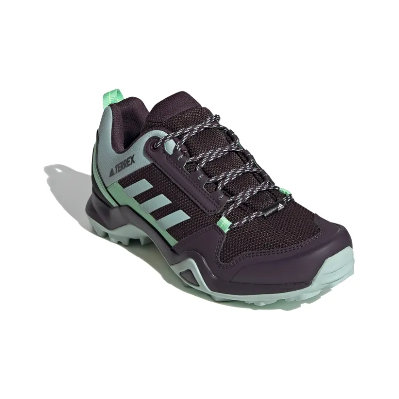 Adidas Terrex AX3 Cushioned Slip-Resistant Low-Top Outdoor Shoes Women's Purple Green-1