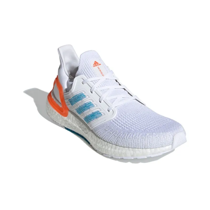 Adidas Ultra Boost 20 White Sharp Blue True Orange-2