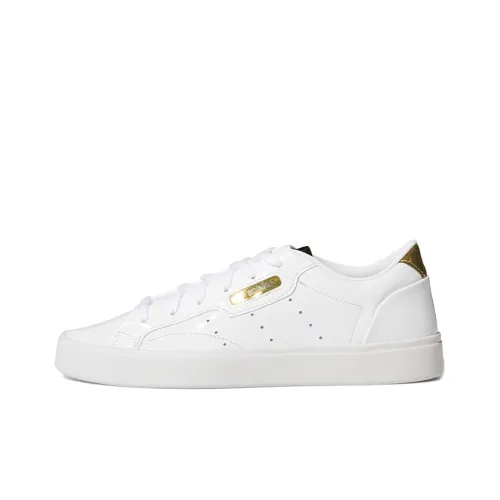 Adidas Originals Sleek Skateboard Shoes Women's Low-Top White/Gold