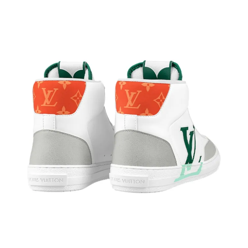 LOUIS VUITTON Lv Charlie Ankle Sneakers 'White With Green Side Logo'-3
