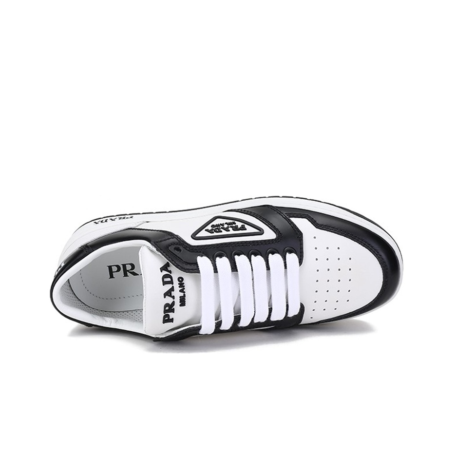 PRADA District Leather Sneakers 'White Black' Women's US W