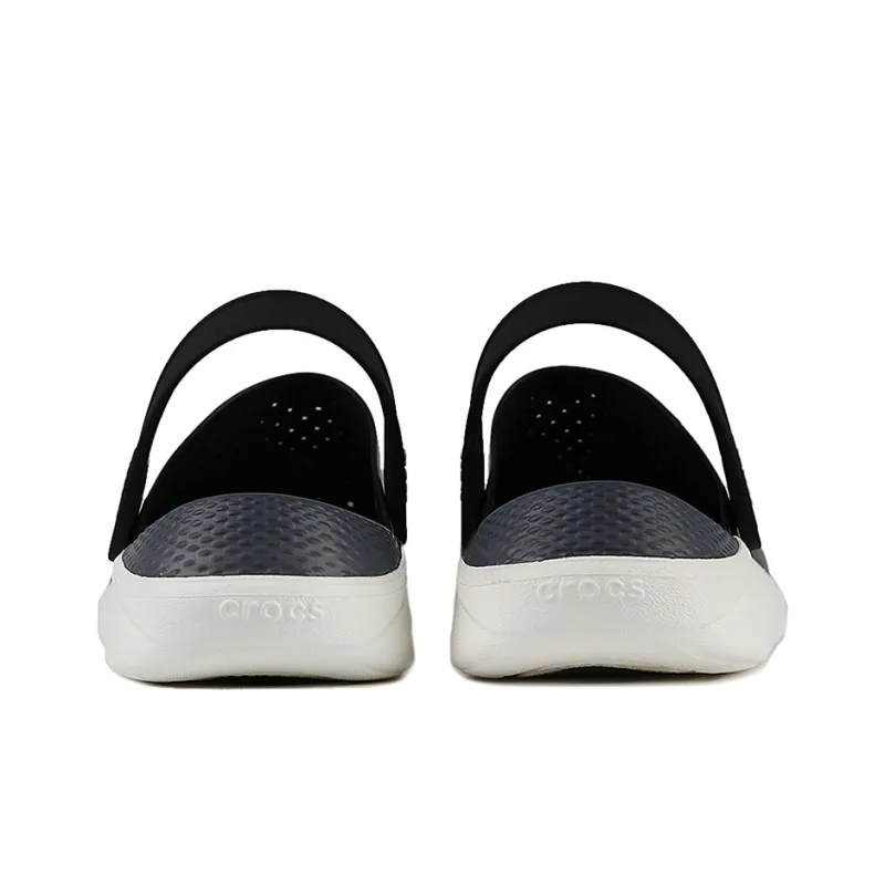 Crocs LiteRide Logo Crocs Hollow Out Unisex Black Sandals 'Black White'-2