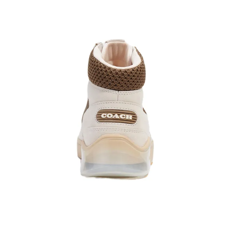 COACH High Top Stylish Skateboarding Shoes Men's Beige-4