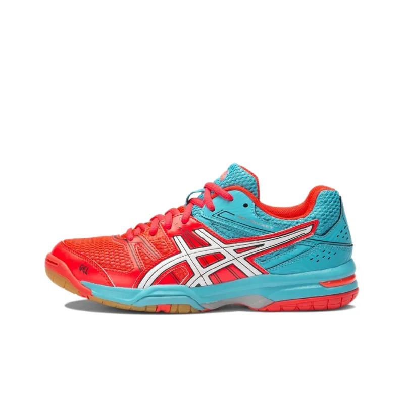 Asics Gel-Rocket 7 Anti-Slip Wear-Resistant Low-Top Running Shoes Women's Sunrise Red Blue-0