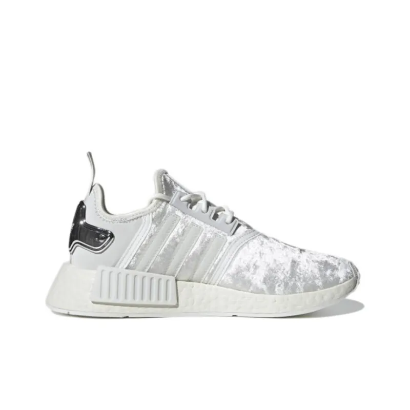 Adidas Nmd R1 Velour White Silver Women's-1