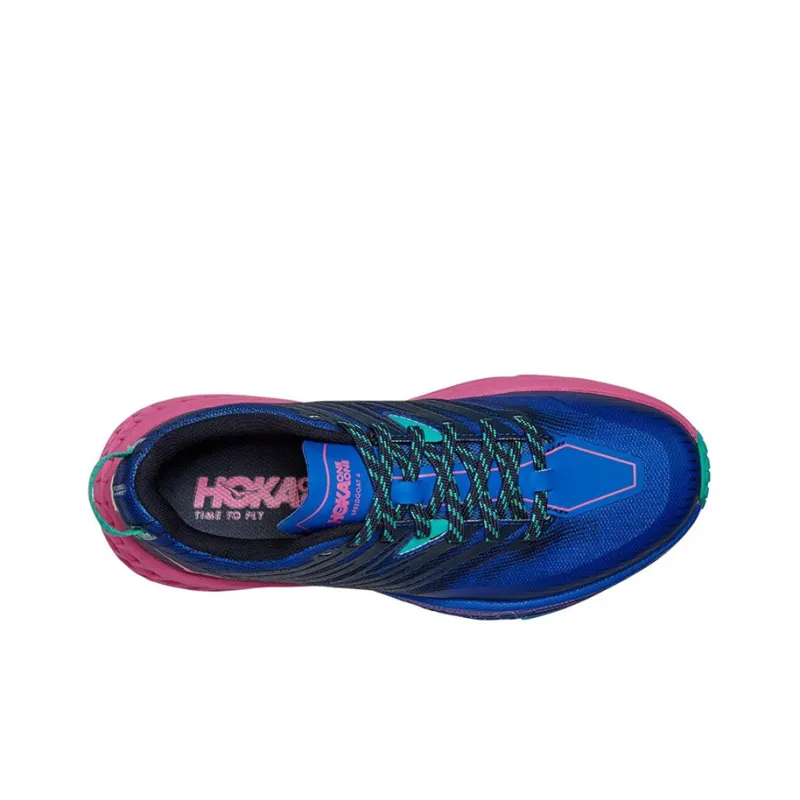 HOKA ONE ONE Speedgoat 4 Anti Slip And Wear Resistant Breathable Low Top Running Shoes Women's Blue Purple Color Block-2