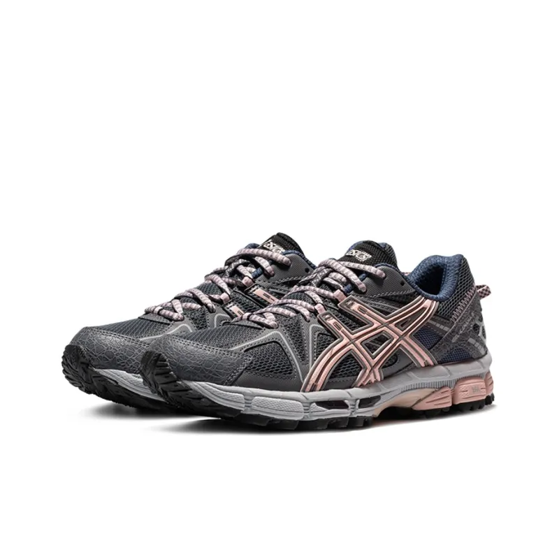 Asics Gel Kahana 8 Wear Resistant Low Top Trail Running Running Shoes Women's Gray Pink-1