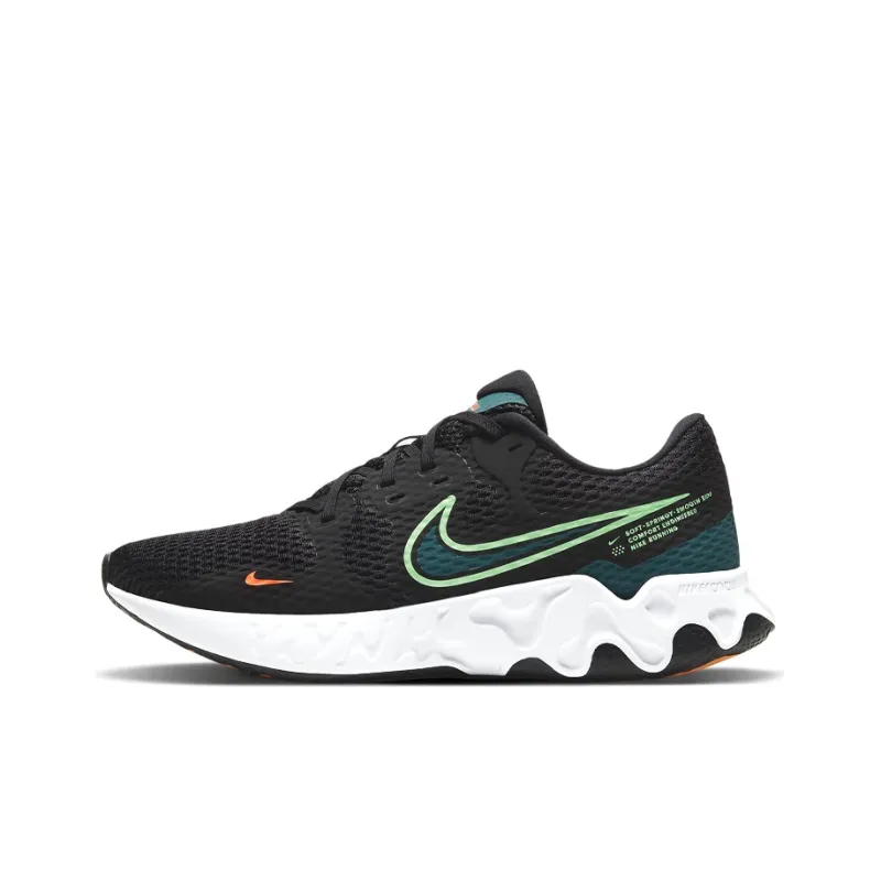 Nike Renew Ride 2 Cushioning Anti-Slip And Wear-Resistant Low-Top Running Shoes Men's Black Green Orange-0