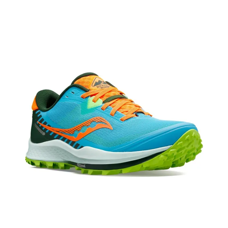 Saucony Peregrine Falcon 11 Running Shoes Men Low-Top Blue/Green/Orange-2
