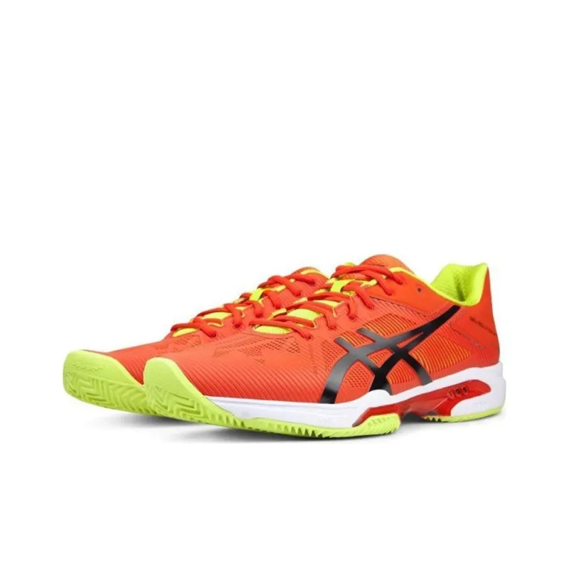 Asics Gel-Solution Speed 3 Clay Wear-Resistant Low-Top Running Shoes Men's Orange Black-2