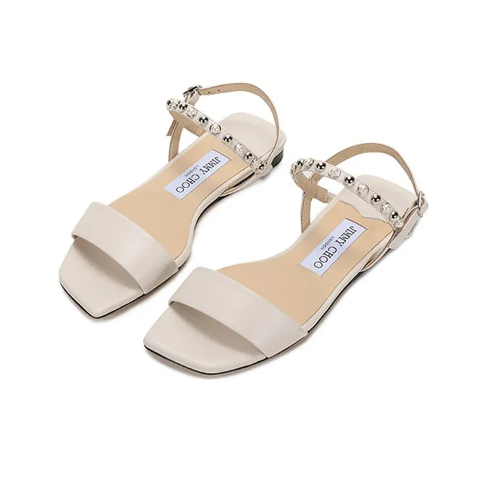 Jimmy Choo Aadra One Strap Sandals Women's Ecru-2