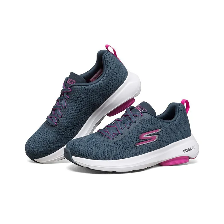 Skechers Go Run Viz Tech Running Shoes Women's Low-Top Blue/Pink/White-2