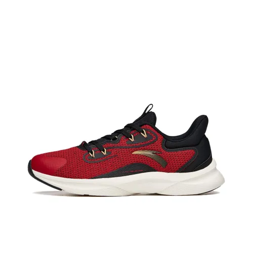 ANTA Running Shoes Men Low-Top Sports Red/Black/Metallic Gold