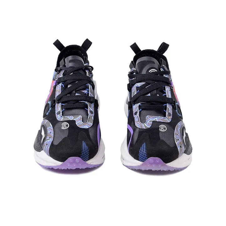 LiNing Jueying CRC Cushioning Anti Slip And Wear Resistant Balance Low Top Running Shoes Men's Black Purple-3