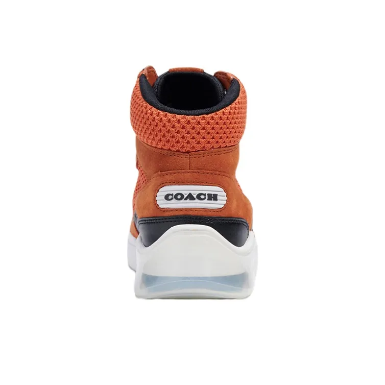 COACH CitySole Skateboard Shoes Men High Top Orange-3