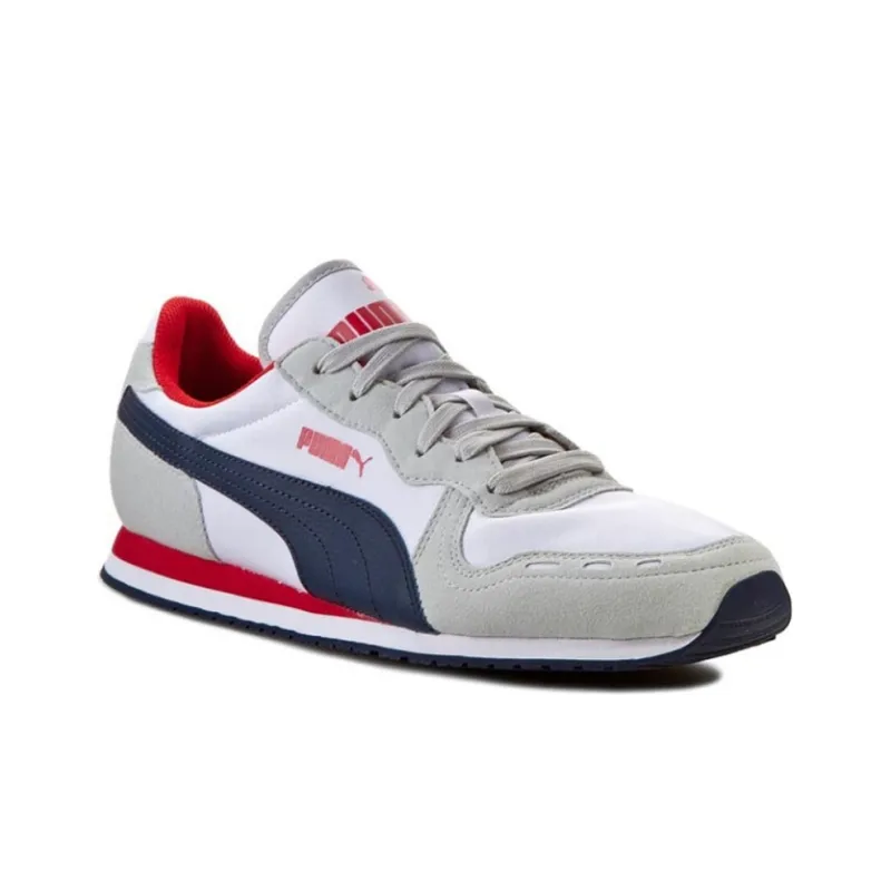PUMA Cabana Racer Running Shoes Men Low-Top White/Gray/Red-1