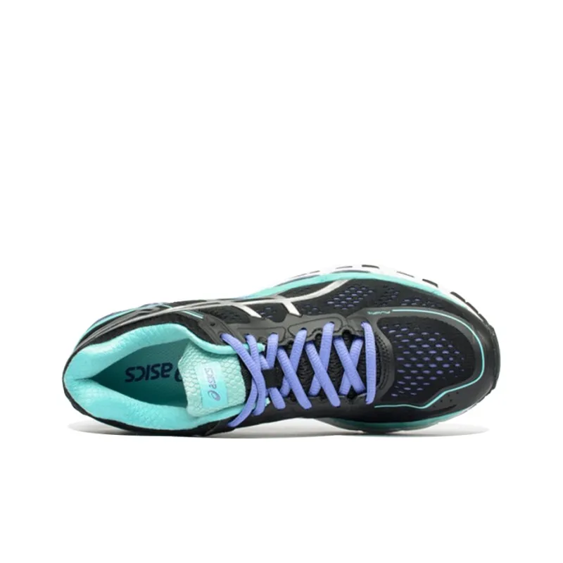 Asics Gel-Kayano 22 Durable Breathable Low-Top Running Shoes Women's Black Silver Blue-2