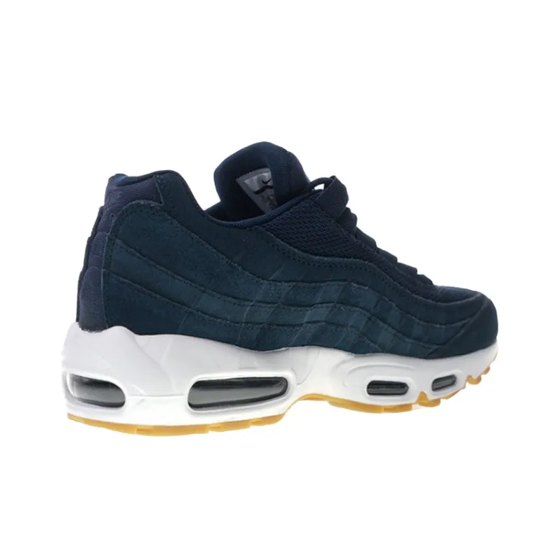 Nike Air Max 95 Cushioning Anti-Slip And Wear-Resistant Rebound Breathable Low-Top Running Shoes Men's Blue White-2