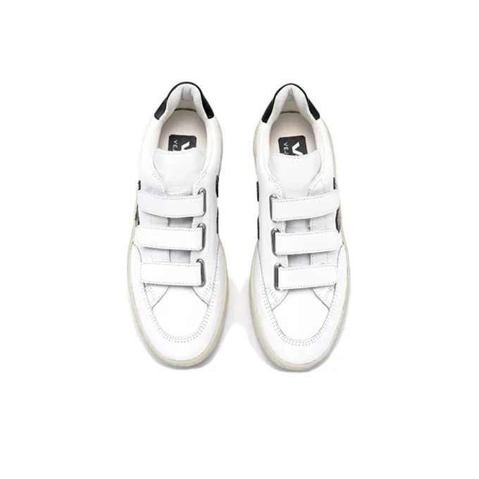 VEJA V lock Velcro 'White Black'-3