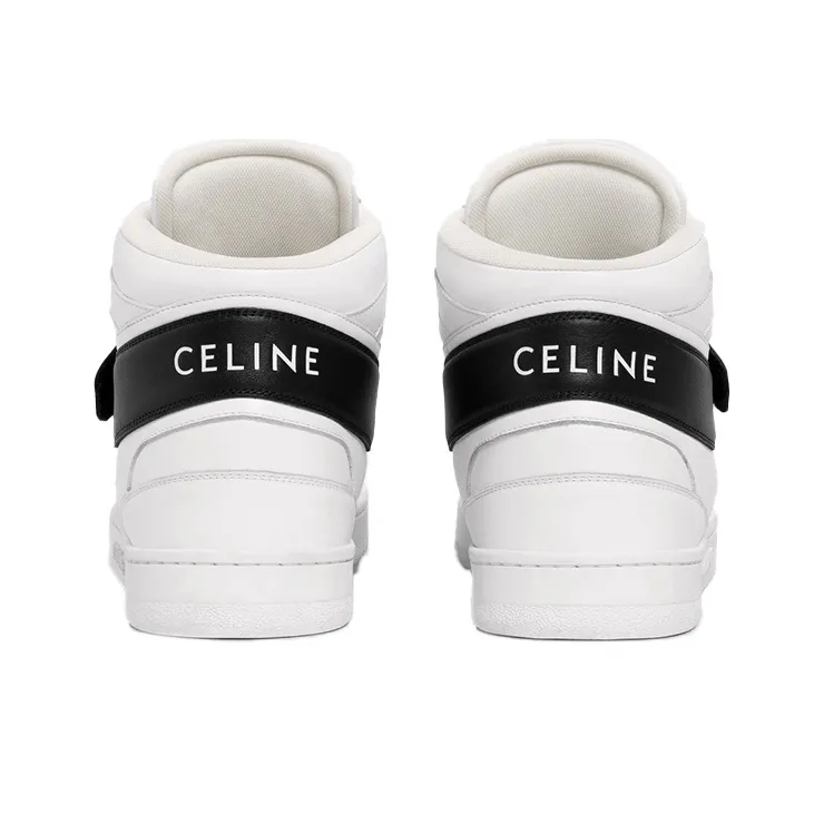 CELINE CT-03 Leather High-Top Sneakers White Black-3