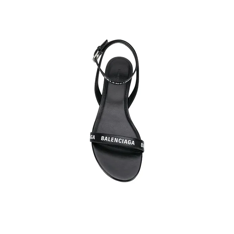 Balenciaga Round Sandal F05 Black White Women's-3