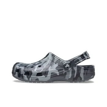 Crocs Beach Sandals Gray Camouflage Unisex