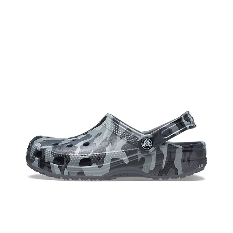 Crocs Beach Sandals Gray Camouflage Unisex-0