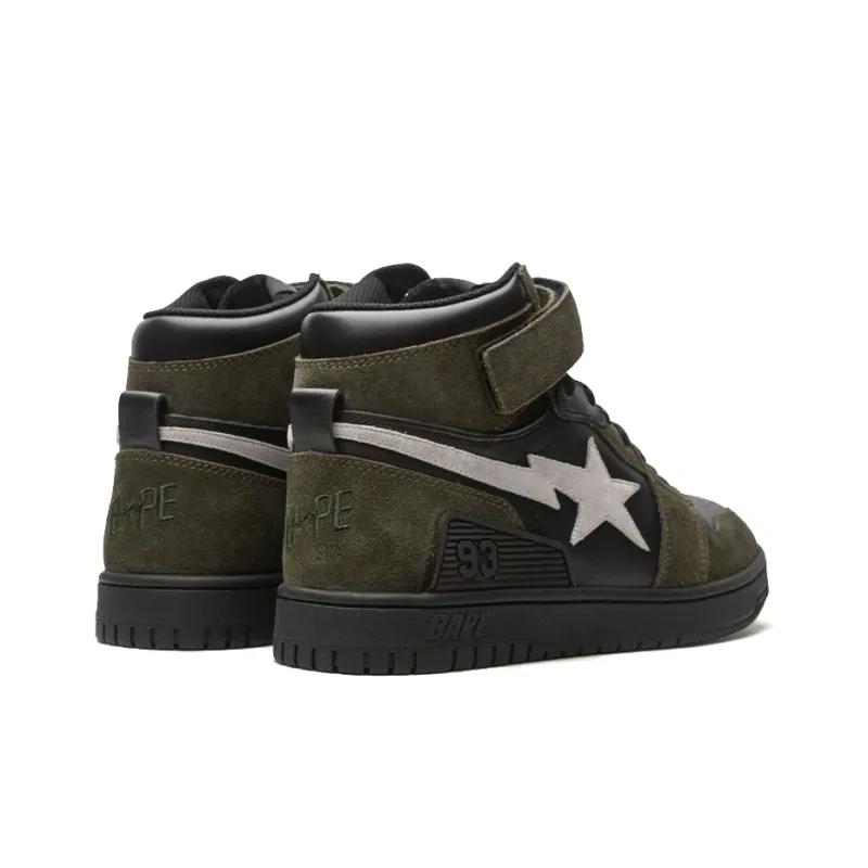 A BATHING APE A Bathing Bape Sk8 Court Sta Hi 'Olive Black'-4
