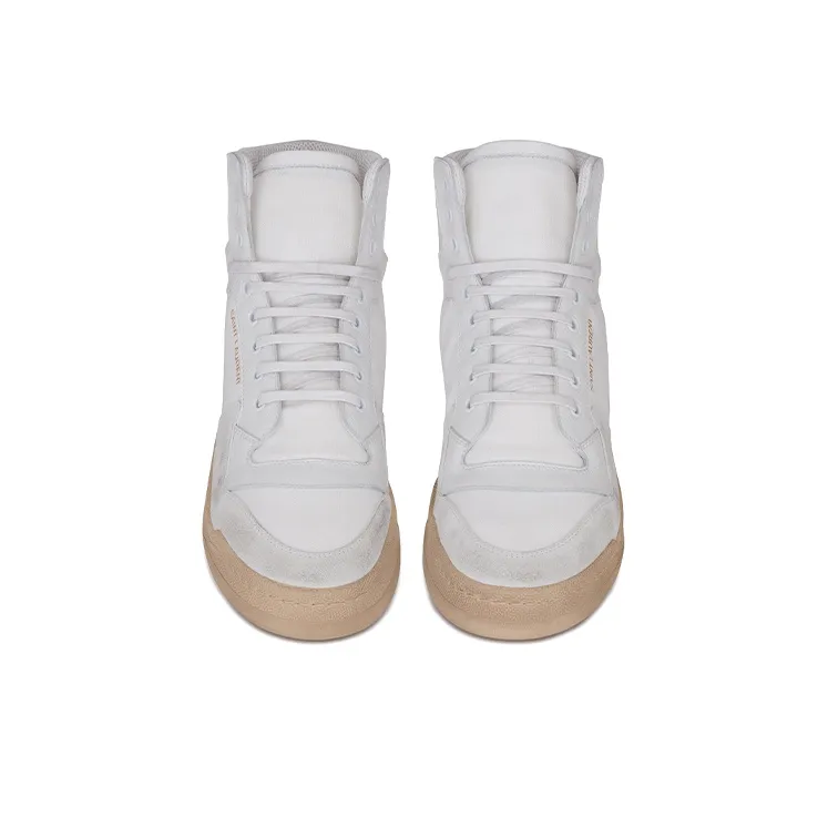 SAINT LAURENT Panelled Mid-top Sneakers-3