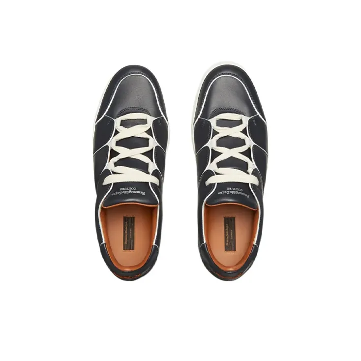 Zegna Low Top Stylish Skateboarding Shoes Men's Marine Blue-2