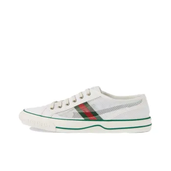 GUCCI Tennis 1977 Low Top Stylish Skateboarding Shoes Men's White Green
