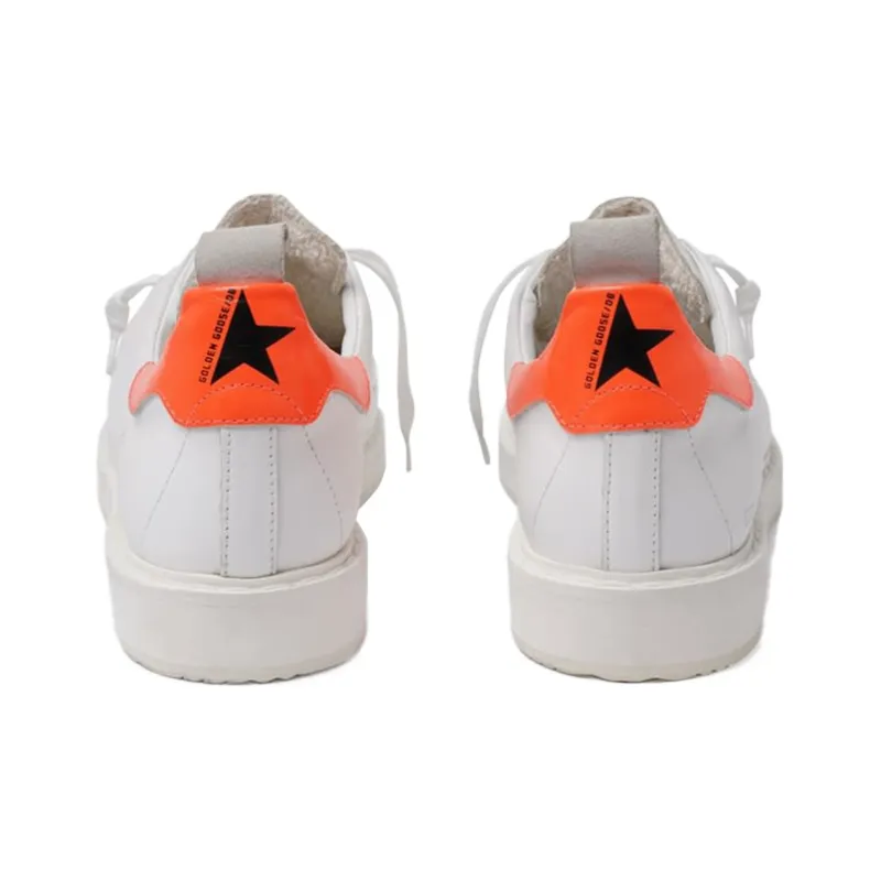 Golden Goose GGDB Starter Skateboard Shoes Women's White Orange Tail-3