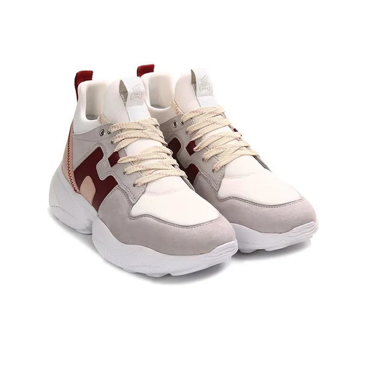 HOGAN H525 Casual Shoes Women's Gray White Red-2