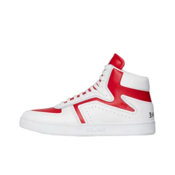 CELINE Skateboard Shoes Women's High-Top White/Red