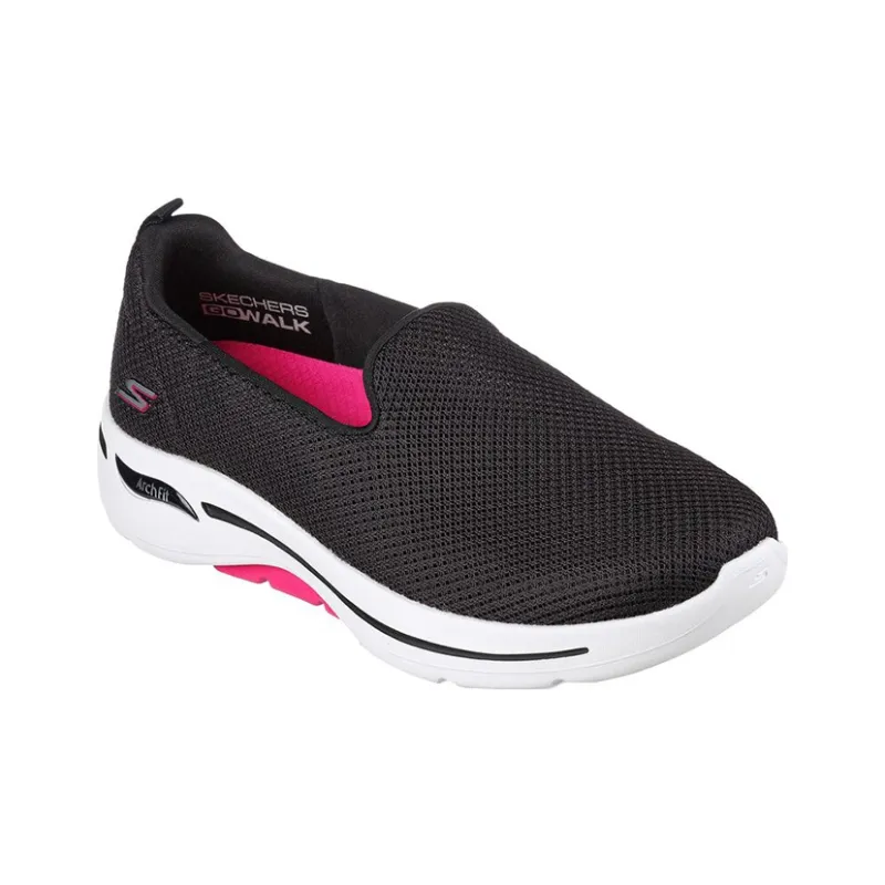 Skechers Go Walk Arch Fit Rateful Cushioning Anti-Slip And Wear-Resistant Low-Top Casual Shoes Women's Black Pink-2