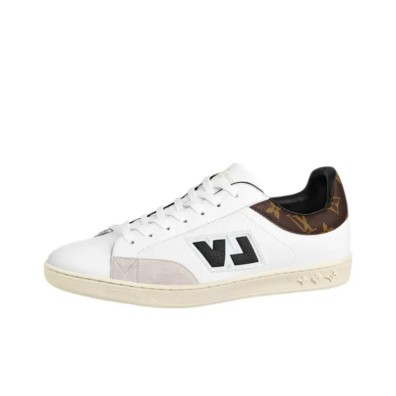 LOUIS VUITTON Luxembourg Stylish Skateboarding Shoes Men's White Brown-0