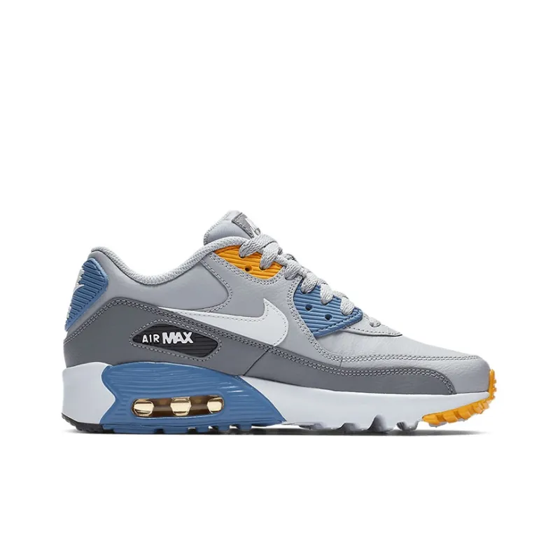 Nike Air Max 90 Ltr Leather Low Top Grey/Blue Gs-1