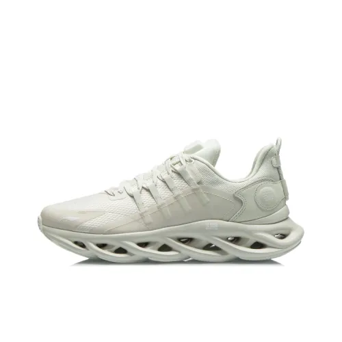 LINING Li Ning Arc Running Shoes Men Low-Top Pearl White