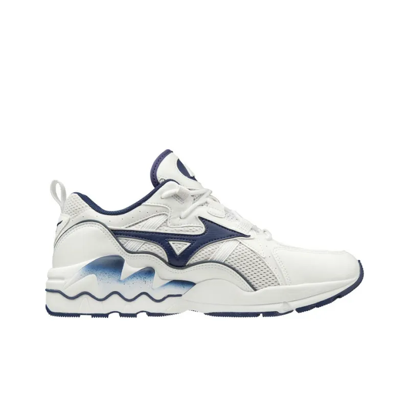 Mizuno Wave Rider 1 Slip Resistant, Abrasion Resistant, Breathable Low Top Running Shoes Men's White Blue-1