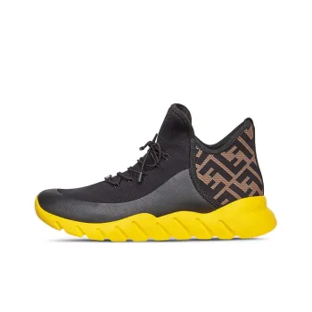 FENDI FF Motif Mesh High 'Black Yellow'