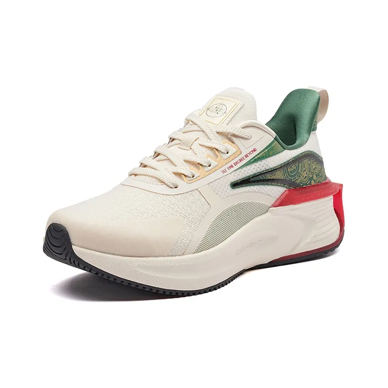 361° Galloping ENRG X Technology Cushioned Slip Resistant Abrasion Resistant Low Top Running Shoes White Green Red-1